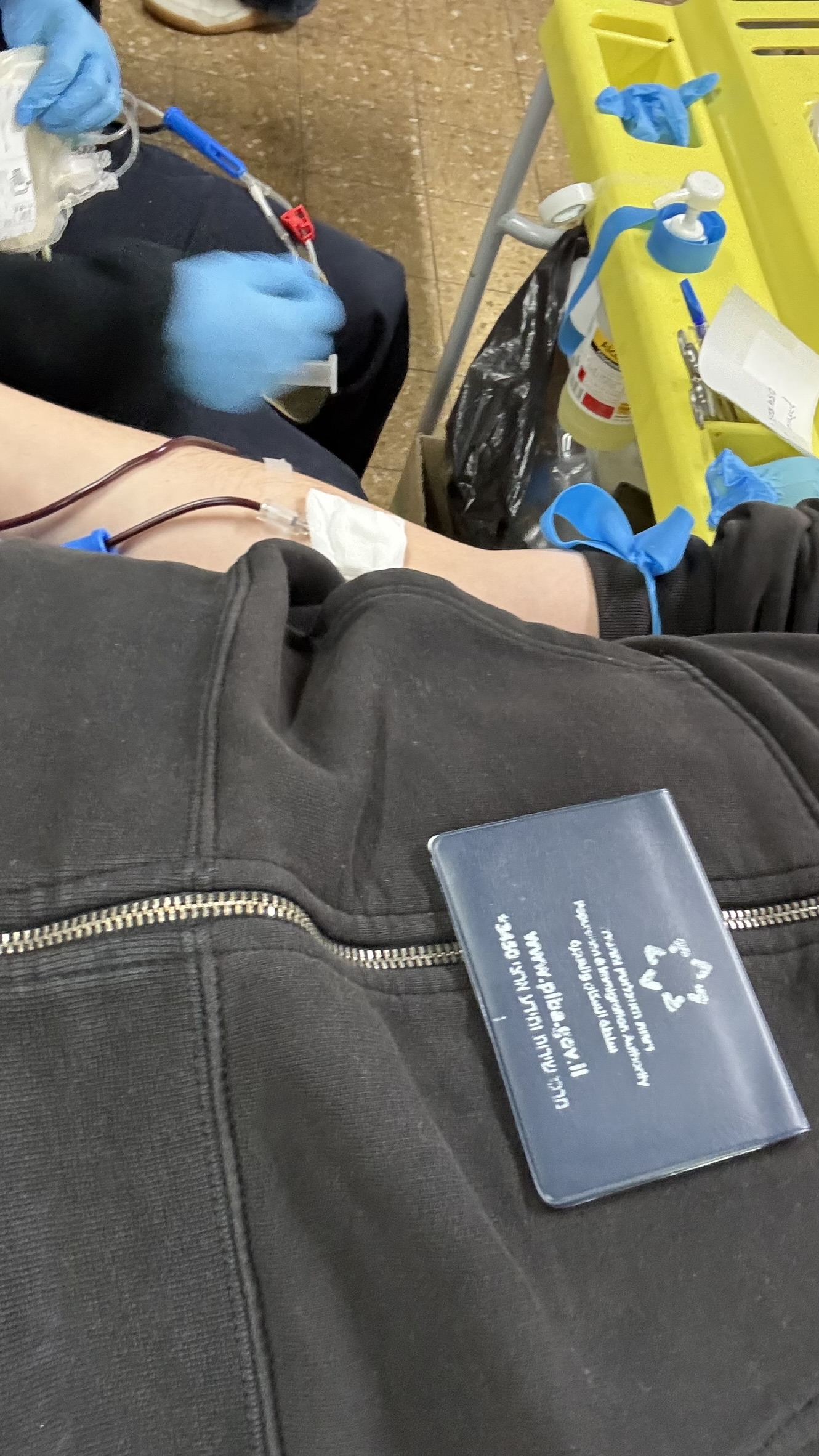 Joseph giving blood at Magen David Adom